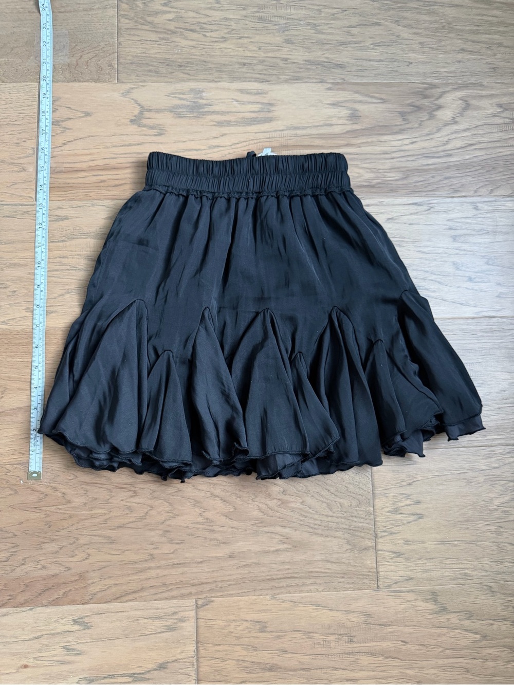 Black Ruffled Short Skirt